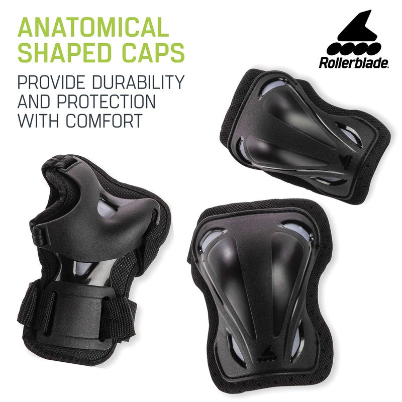 Rollerblade Skategear Junior 3 Pack Protective Gear, Knee Pads, Elbow Pads and Wrist Guards, Multi Sport Protection,Youth, Black - Image 3